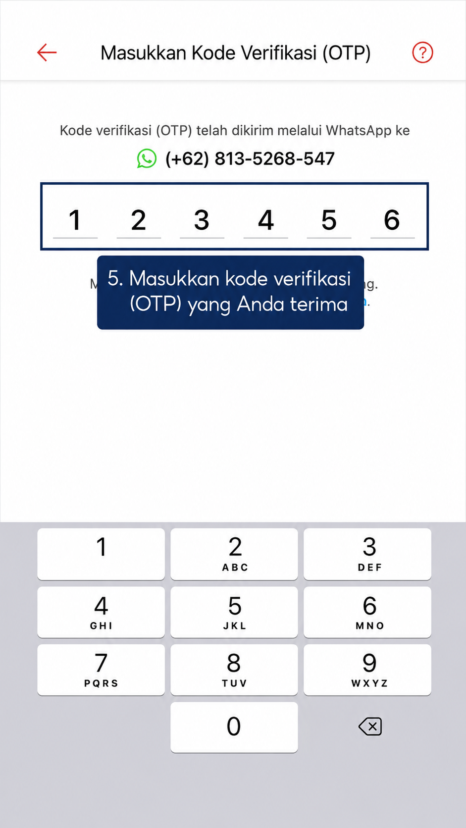Langkah 5 dari 6 verifikasi identitas toko Shopee melalui aplikasi mobile