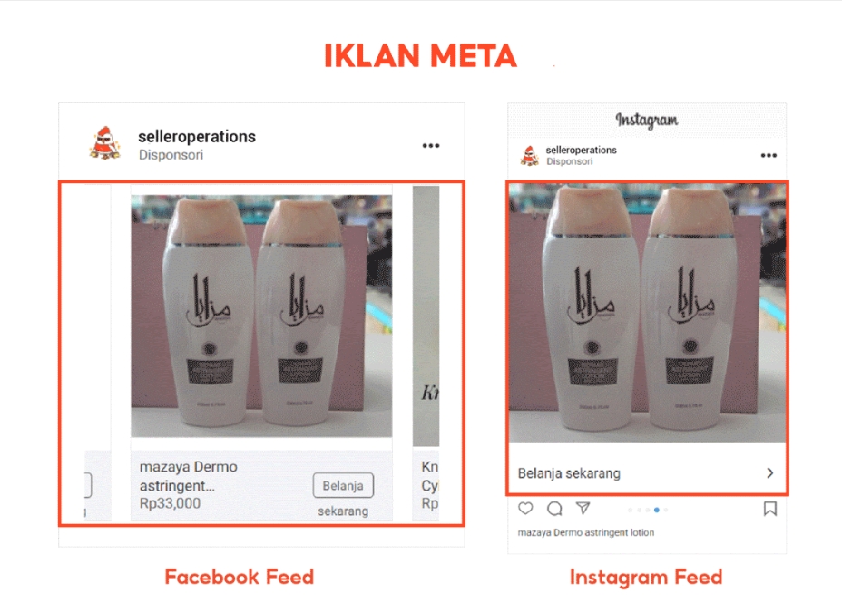 Contoh Iklan Meta CPAS Shopee yang tampil di Facebook dan Instagram untuk menjangkau pembeli baru di luar aplikasi