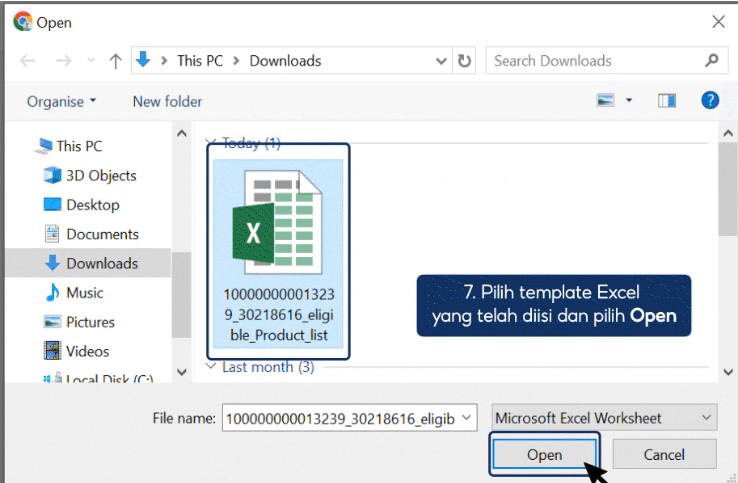 Langkah 7 konfirmasi produk berhasil dinominasikan ke sesi Flash Sale Shopee via Excel