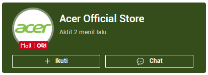 Contoh tampilan toko Official Store Shopee Mall dengan penamaan Nama Brand + Official Store