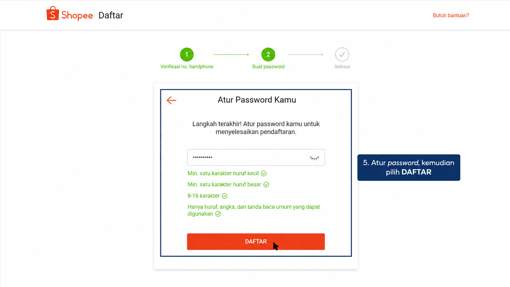 Langkah 5 dari 6 melengkapi data penjual Shopee melalui Seller Centre desktop